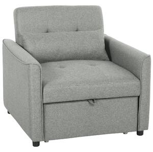 HOMCOM Poltrona letto 3-in-1, poltrona-letto estraibile con schienale regolabile, Grigio | Aosom Italy