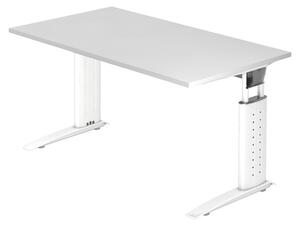 Scrivania bümö Serie U - Finitura: bianco, Struttura: bianco, Dimensioni: 140 x 80 cm