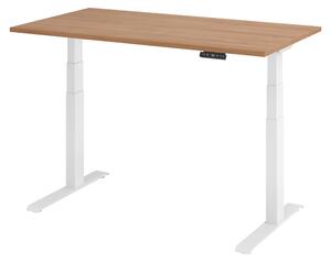 Scrivania elettrica bümö modello XDKB - Finitura: noce, struttura: bianco, dimensioni: 140 x 80 cm