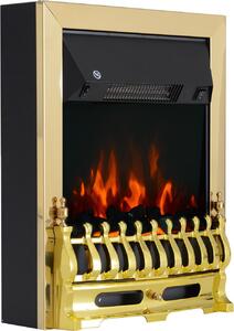 Caminetto elettrico Caminetto a stelo con effetto fiamma 1000/2000W 48,2 x 18,5 x 59,2 cm in oro per serate accoglienti