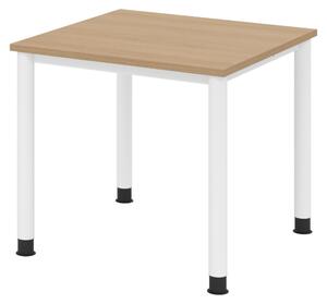 Scrivania bümö Serie H - Dimensioni: 80 x 80 cm, struttura: bianca, finitura: rovere