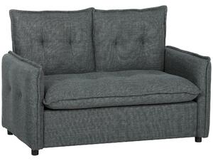 HOMCOM Divano 2 posti, divano da salotto moderno 131 cm con seduta imbottita, cuscini con molle, tessuto in lino, grigio scuro | Aosom Italy