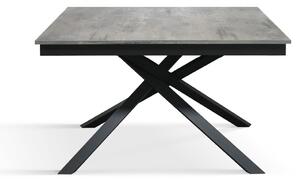 Tavolo moderno allungabile grigio cemento gambe nere 120x80x76 140x80x76 160x90x76