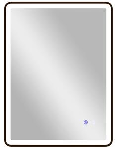 HOMCOM Specchio da bagno LED Antiappannamento Dimmerabile Specchio per trucco con illuminazione 80 x 60 cm Cornice nera | Aosom Italy