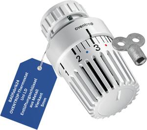BADfabrik24 OVENTROP termostato Uni LD + chiave di spurgo in metallo, quadro 5mm 1 pezzo