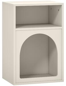 HOMCOM Comodino con scomparti aperti, design ad arco, 40 x 30 x 60 cm, crema | Aosom Italy