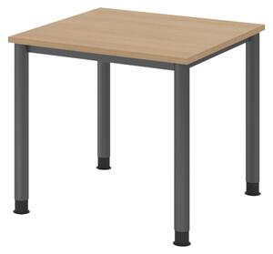Scrivania bümö Serie H - Dimensioni: 80 x 80 cm, struttura: grafite, finitura: rovere