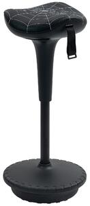 Vinsetto Sgabello da ufficio con funzione girevole, sgabello ergonomico, regolabile in altezza 65,5-83,5 cm inclinabile 120° Nero | Aosom Italy