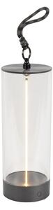 Lampada da tavolo/lanterna Konstsmide Edison S 7846-370 USB-C | grigio scuro | Interno/Esterno | Senza fili | 0,7 W, 10–100 lm, 2700K | 9 x 9 x 24 cm
