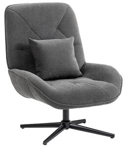 HOMCOM Poltrona d'accento girevole, poltrona imbottita in chenille con cuscino lombare, schienale alto, seduta profonda, grigio scuro | Aosom Italy