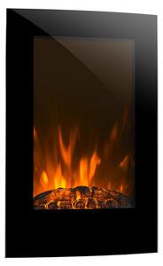Stufa elettrica da parete, con fiamme LED, 2000 W, telecomando, timer