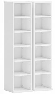 HOMCOM Set di 2 scaffali a colonna mobile porta CD-DVD 12 scomparti 21 x 22,5 x 88,5 cm capacità 204 CD bianco | Aosom Italy