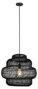 HOME DELUXE Lampada a sospensione in rattan SIA - Nero | lampada a sospensione, rattan, lampada a sospensione nera