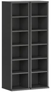 HOMCOM Set di 2 colonne-scaffali armadio porta CD-DVD 12 scomparti 21 x 22,5 x 88,5 cm capacità 204 CD nero | Aosom Italy
