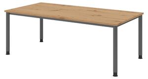 Scrivania bümö Serie H - Finitura: rovere nodato, struttura: grafite, dimensioni: 200 x 100 cm