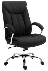 Vinsetto Poltrona da ufficio, sedia da ufficio ergonomica, altezza regolabile, schienale alto, funzione d'inclinazione, 65x78x118cm, nero | Aosom Italy