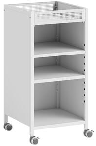 HOMCOM Libreria mobile con ripiani regolabili, carrello a 3 livelli con cestello superiore, bianco | Aosom Italy
