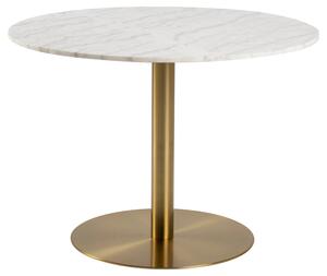 Tavolo da pranzo rotondo Carlos ø105cm - marmo bianco/ottone