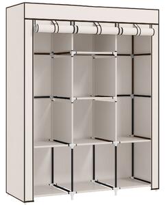 HOMCOM Armadio appendiabiti multi-scomparto - 8 ripiani, 2 barre - non tessuto crema | Aosom Italy