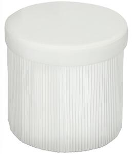 HOMCOM Pouf Contenitore Panca Contenitore Pieghevole 35 L 38x38x38 cm Rivestito in Velluto Baule Contenitore Rotondo Crema | Aosom Italy
