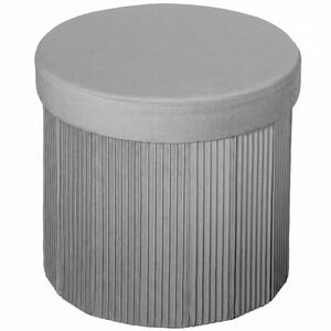 HOMCOM Pouf Contenitore Panca Contenitore Pieghevole 35 L 38x38x38 cm Rivestimento in Velluto Baule di Stoccaggio Grigio Scuro | Aosom Italy