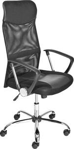 Sedia girevole 'Torino' nera, regolabile in altezza, 70x115x70cm