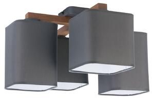 Plafoniera E27 grigio tessuto naturale Lampada da soffitto soggiorno