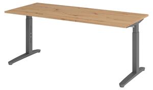 Scrivania bümö serie XB - Decorazione: rovere nodoso, struttura: grafite, dimensioni: 180 x 80 cm