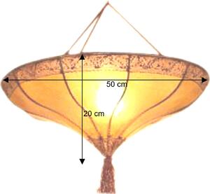 Lampada da soffitto in pelle Henna / Lampada da soffitto - Salem Naturale, bianco crema, pelle, ferro, 20*50*50 cm, Lampade da soffitto orientali