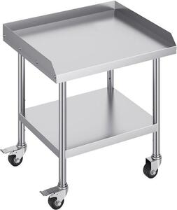 Tavolo da lavoro Tavolo da cucina Tavolo da preparazione mobile Commerciale - 610x711mm - Tavolo da lavoro mobile per la ristorazione - Struttura robusta - Ideale per cucine professionali