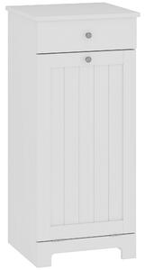 HOMCOM Armadio da Bagno con Cesto Porta Biancheria Ribaltabile Mobile per Biancheria con Borsa in Tessuto Pieghevole e Cassetto Bianco 40x38x90 cm | Aosom Italy