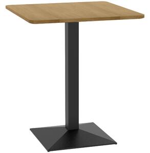 HOMCOM Tavolo da pranzo Tavolo quadrato per 2 persone Tavolo sala da pranzo effetto legno Base in acciaio 70 x 70 x 75 cm Marrone scuro | Aosom Italy