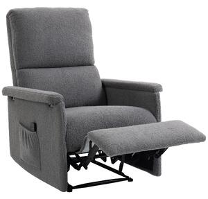 HOMCOM Poltrona massaggiante reclinabile, poltrona relax, schienale regolabile, ampia seduta, poggiapiedi, 69x84x99cm, grigio | Aosom Italy