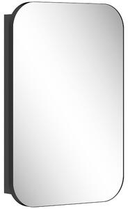 HOMCOM Armadio a specchio per bagno, Mobile bagno con specchio, Pensile con ripiano regolabile, 40 x 10 x 60 cm, Nero | Aosom Italy