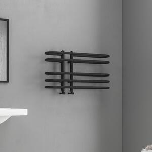 Kamalu scalda salviette termoarredo 700x400mm finitira nera opaca | kam-379n