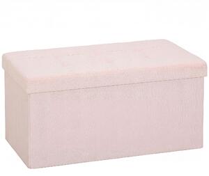 HOMCOM Pouf Contenitore, Panca Contenitore Pieghevole 84 L 76x38x38 cm Rivestita in Lino Sintetico Baule Contenitore Rosa | Aosom Italy