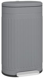HOMCOM Cestino 30L a pedale con coperchio, secchio interno estraibile, funzione Soft-Close, 36,5 x 31,2 x 60,8 cm, grigio | Aosom Italy