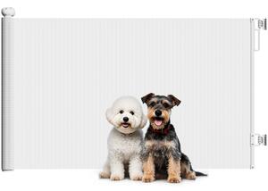 PawHut Cancellino per Cani Piccoli Estensibile 0-140x86.5 cm e Retrattile con Blocco Automatico, Bianco