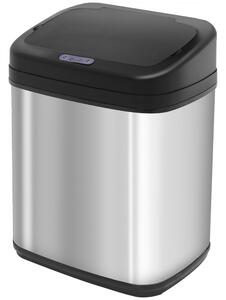 HOMCOM Pattumiera con sensore 20L Acciaio inox Pattumiera automatica con sensore di movimento, contenitore interno 33 x 25 x 42,5 cm Argento+Nero | Aosom Italy