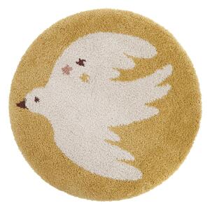 Tappeto per bambini in giallo ocra ø120 cm Bohemian Bird Miel – Nattiot