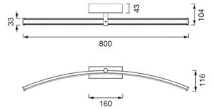 Osram - Illuminazione LED per specchi da bagno PLUTON LED/15W/230V 80 cm 3000/4000K IP44 cromato