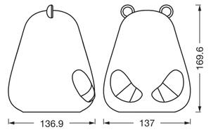 Osram - Lampada touch LED RGBW per bambini NIGHTLUX BEAR LED/0,7W/3,7V 1200 mAh