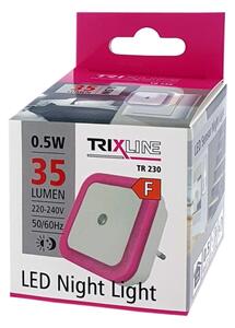 Luce notturna LED con sensore crepuscolare LED/0,5W/230V rosa