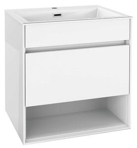 Kielle Nefia - Mobiletto con lavabo 60 cm, bianco lucido 50027S610