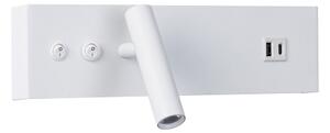 Brilagi-LED Faretto da parete con porta USB NOCTIS LED/3W/230V+LED/9W bianco