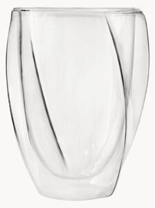 Set di 2 bicchieri in vetro borosilicato a doppia parete Cristallo Swirl