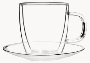 Set di 2 tazze con piattino in vetro borosilicato Amo