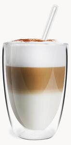 Set di 6 tazze da caffè in vetro borosilicato a doppia parete con cannuccia Vita