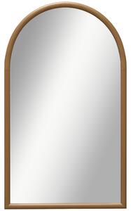 HOMCOM Specchio da Parete ad Arco 110x65cm con Cornice in Legno per Camera e Ingresso, Marrone Scuro