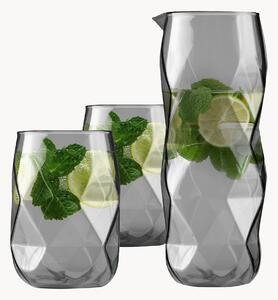 Set bicchieri e caraffa in vetro borosilicato Geo Graphite 3 pz